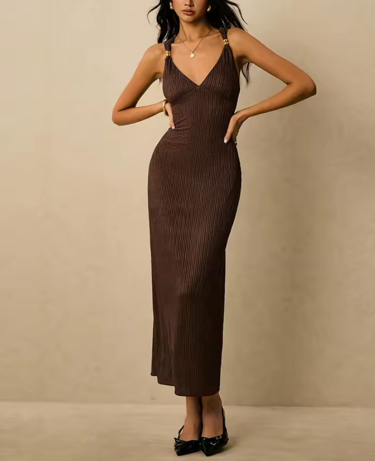 Mocha Muse Ribbed Maxi Dress