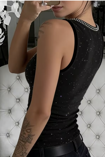 Stella Noir Crystal Top