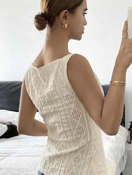 Ivory Knit Elegant Top
