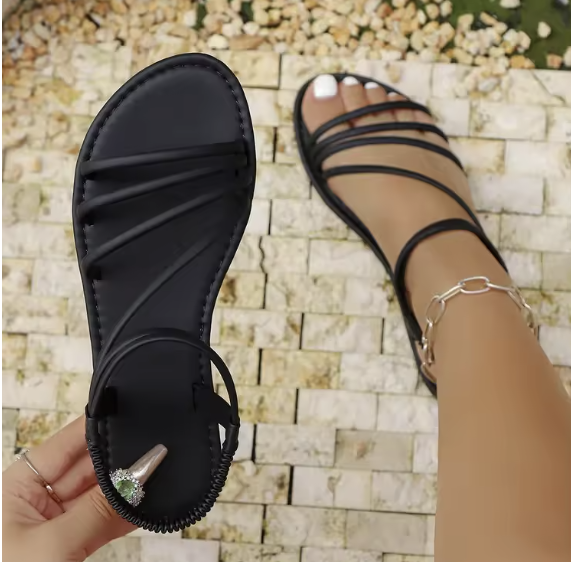 Blush Breeze Flat Sandals – Minimal Strappy Everyday Sandals