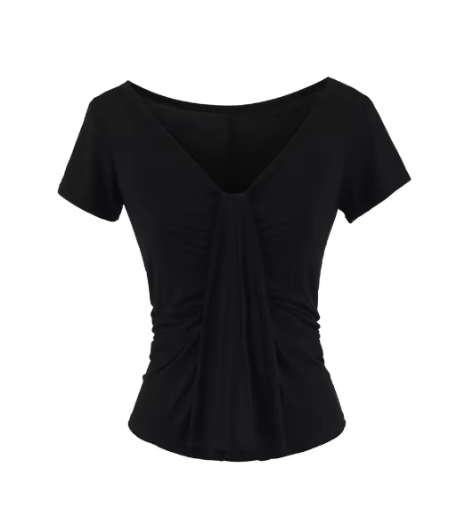 Ivory Grace Top – Elegant White Ruched Feminine Blouse