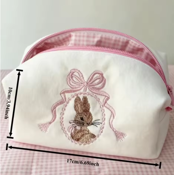 Bunny Bow Cosmetic Pouch