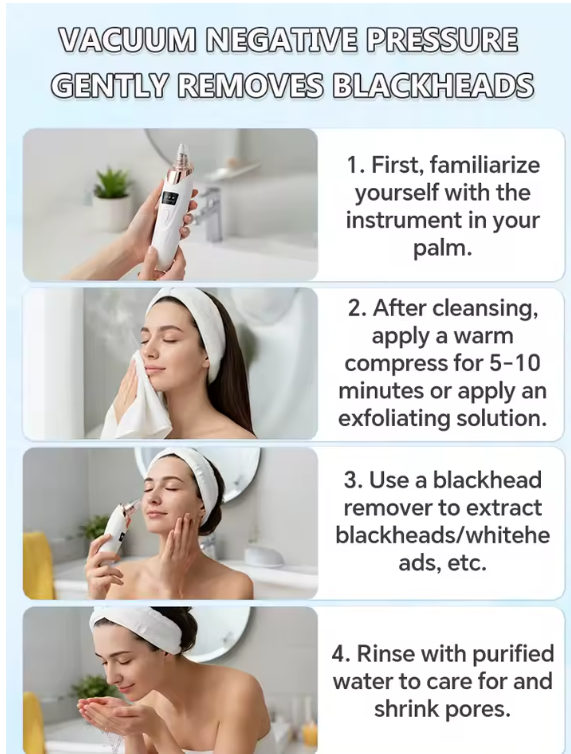 Premium Blackhead Remover Vacuum – Deep Pore Cleaner with 4 Suction Heads 2026
