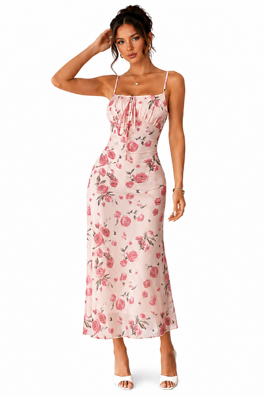 Rosé Bloom Maxi Dress