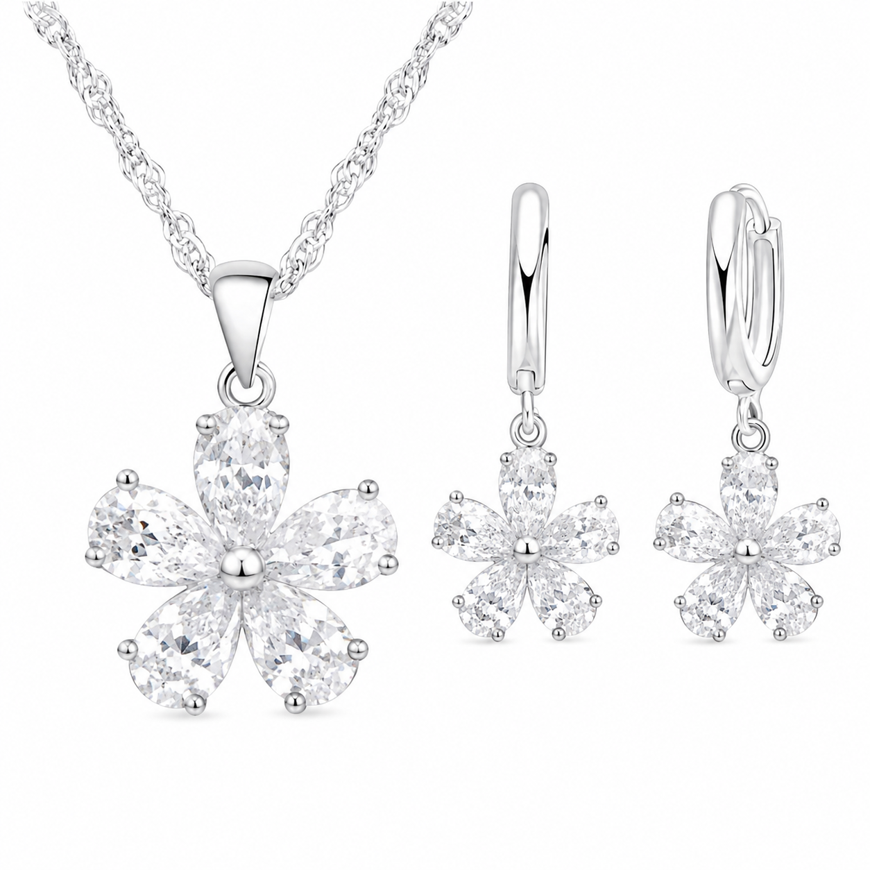 Crystal Blossom Jewelry Set