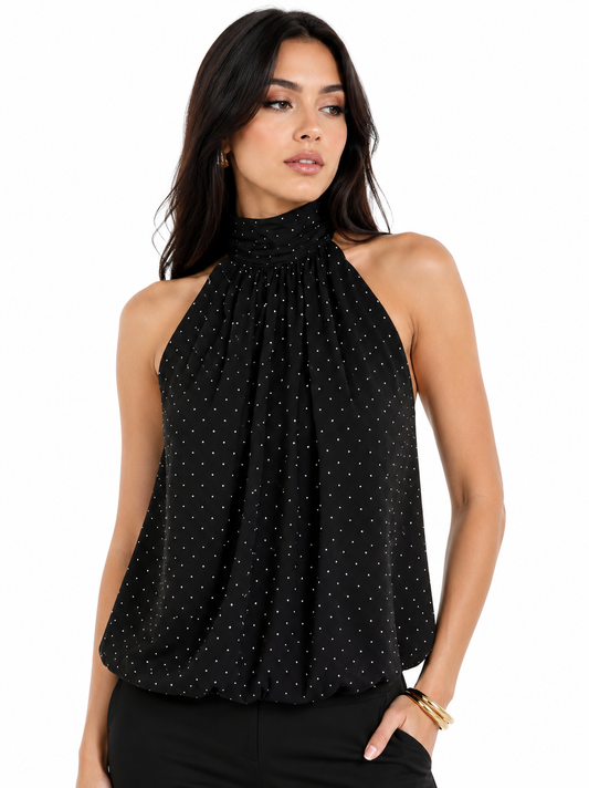 Midnight Sparkle Halter Top