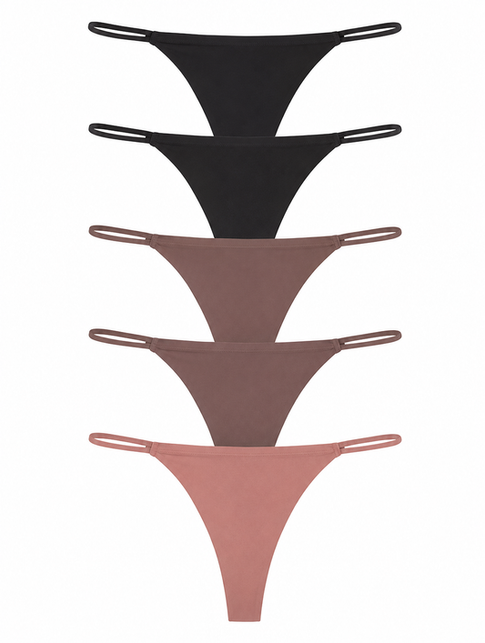 5-Piece Seamless Thong Set – Essential Everyday Minimal Underwear