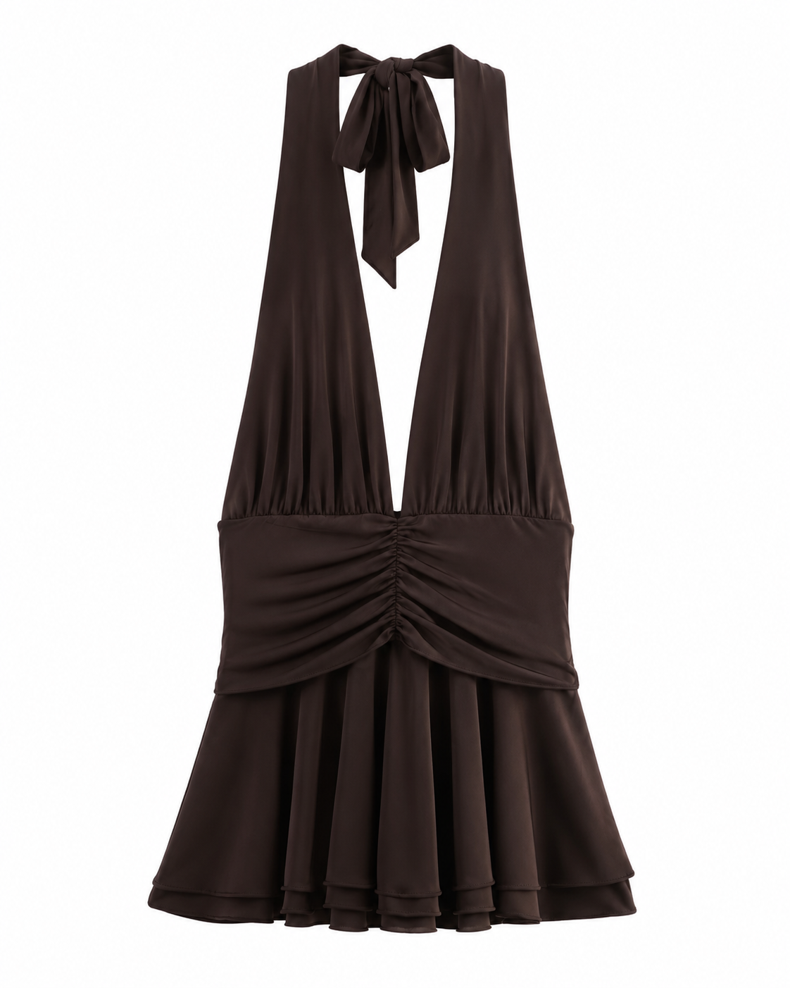 Midnight Allure Dress – Elegant Deep V Mini Dress