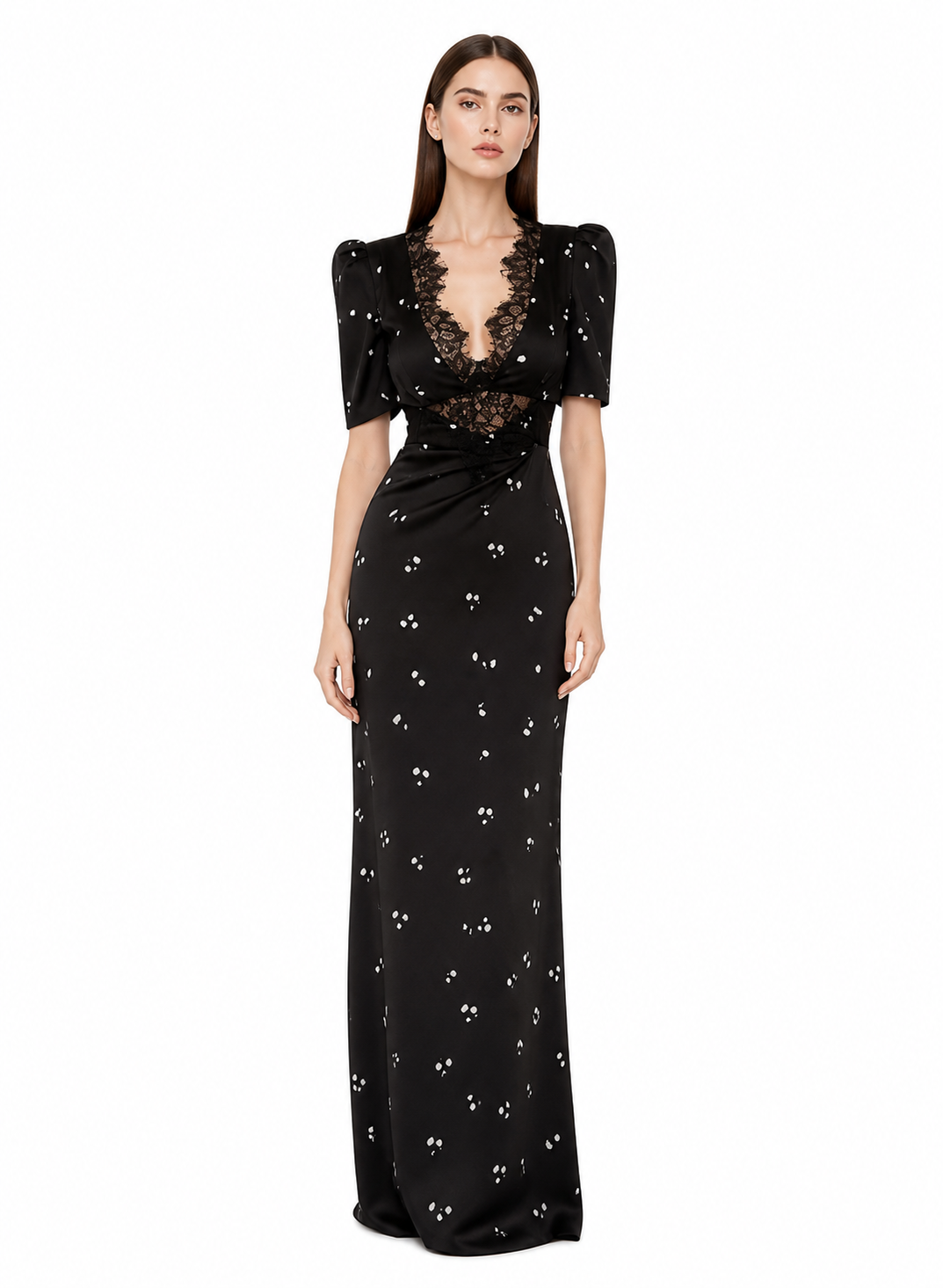 Elegant Black Lace Maxi Dress
