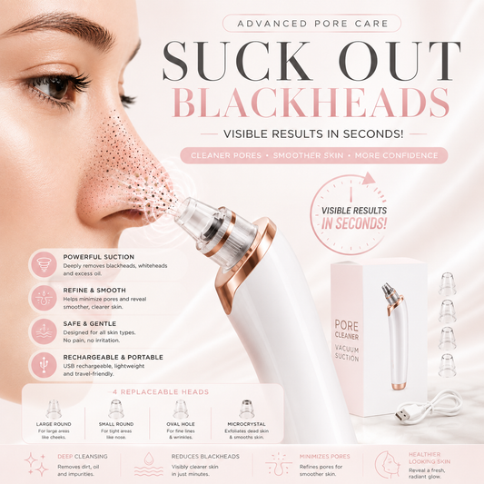 Premium Blackhead Remover Vacuum – Deep Pore Cleaner with 4 Suction Heads 2026